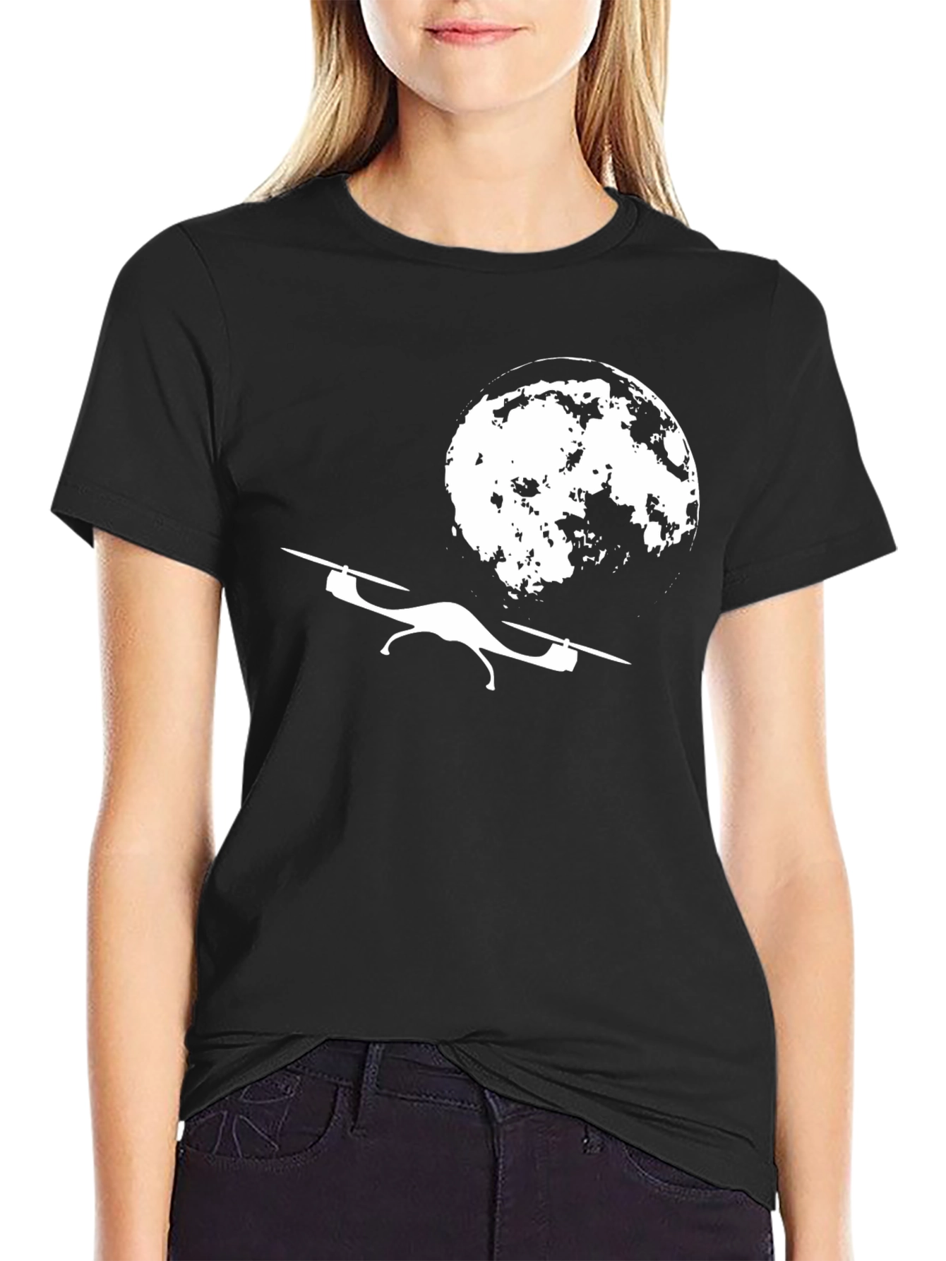 Drone to the Moon T-Shirt - Unique Graphic Tee