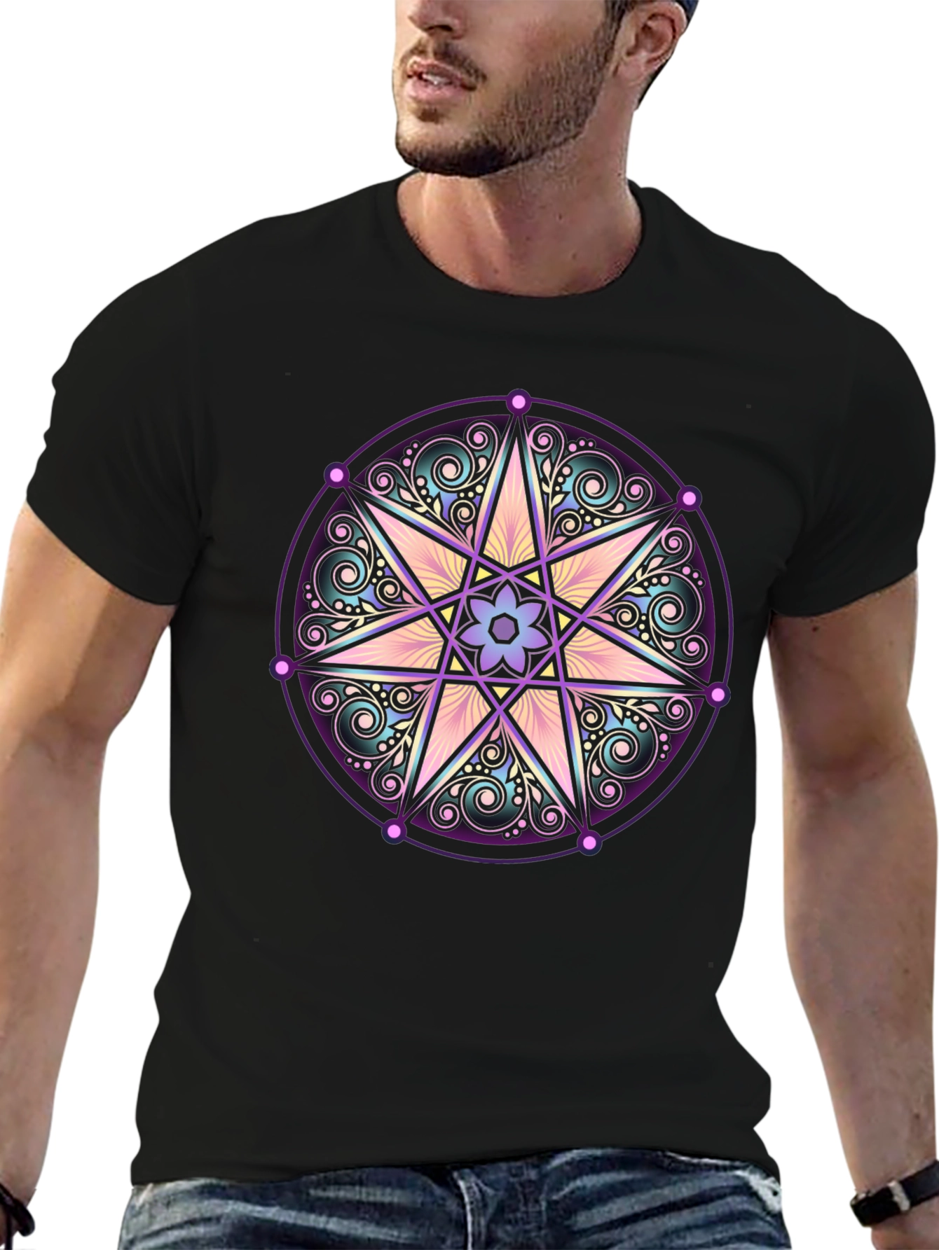 Mystic Star Mandala Graphic T-Shirt