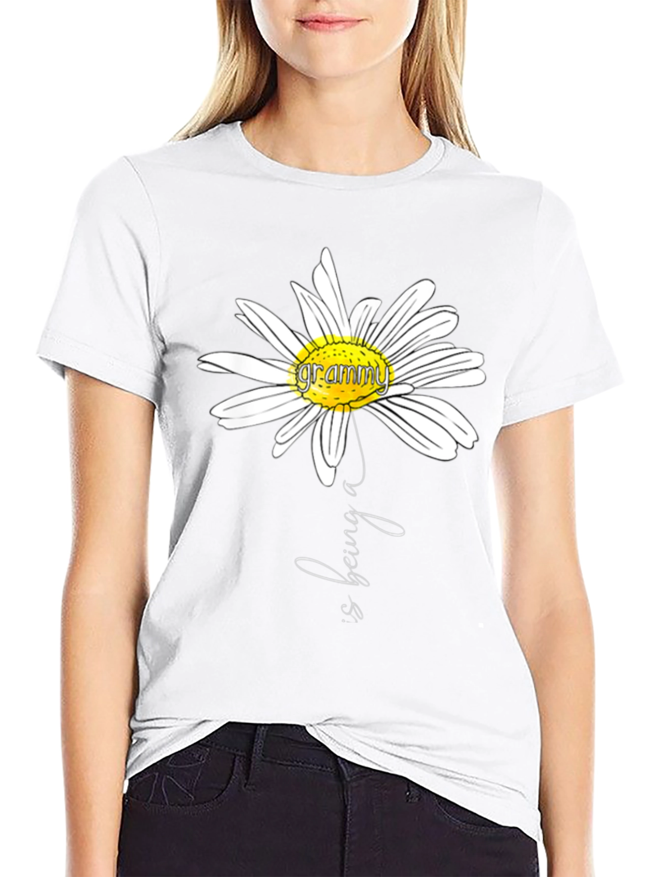 Grammy Flower Graphic T-Shirt