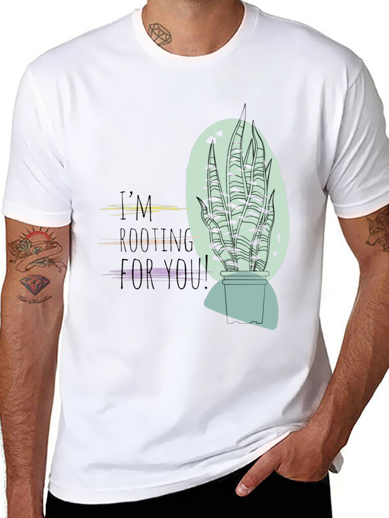 Im Rooting For You Black Graphic T-Shirt