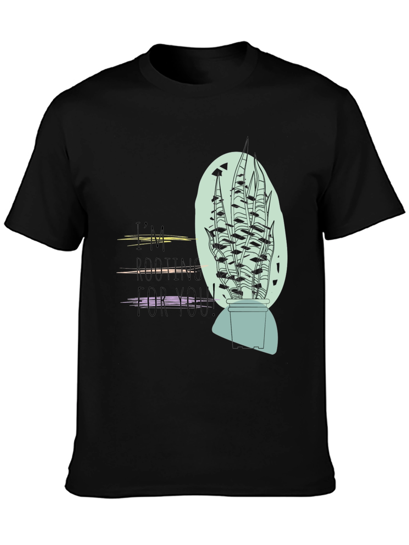 Im Rooting For You Black Graphic T-Shirt