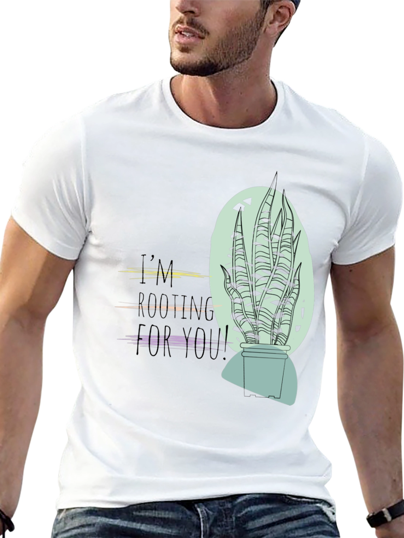 Im Rooting For You Black Graphic T-Shirt
