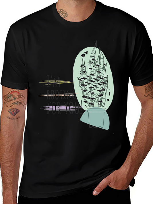 Im Rooting For You Black Graphic T-Shirt