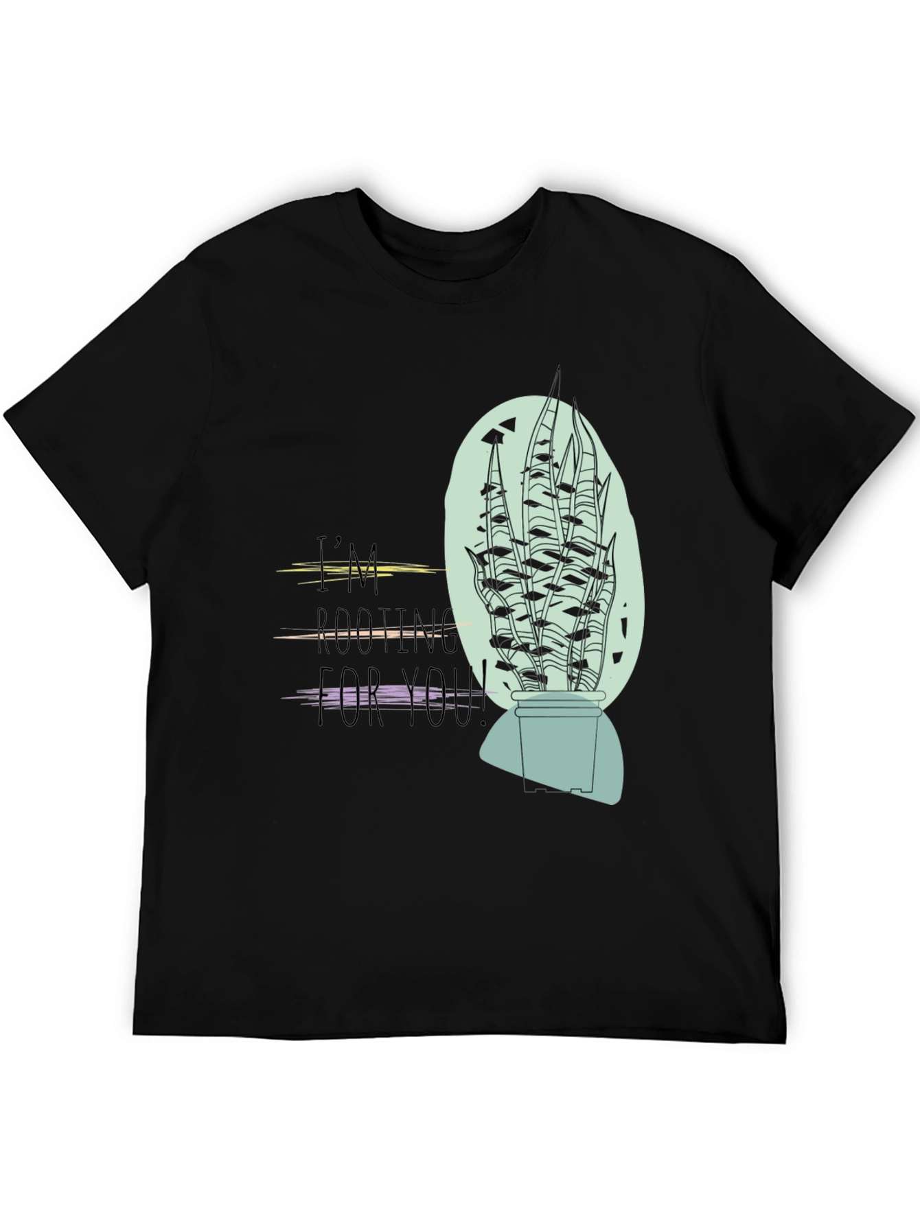 Im Rooting For You Black Graphic T-Shirt