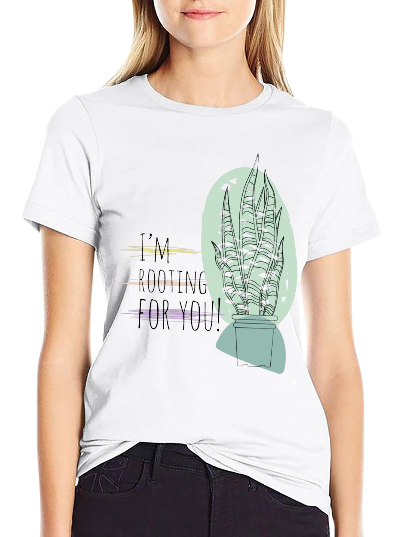 Im Rooting For You Black Graphic T-Shirt