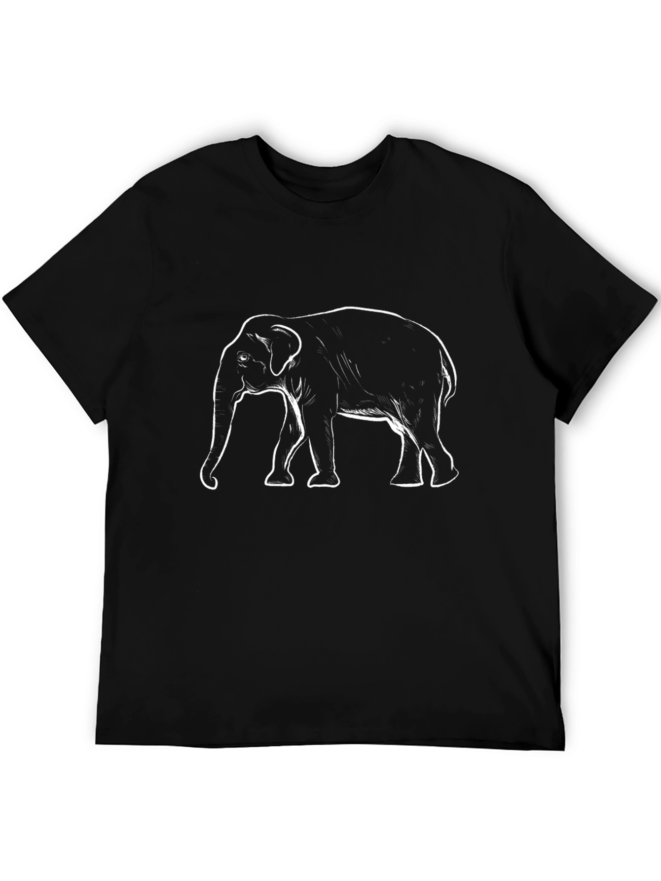 Elephant Graphic Tee - Stylish Mens Black T-Shirt