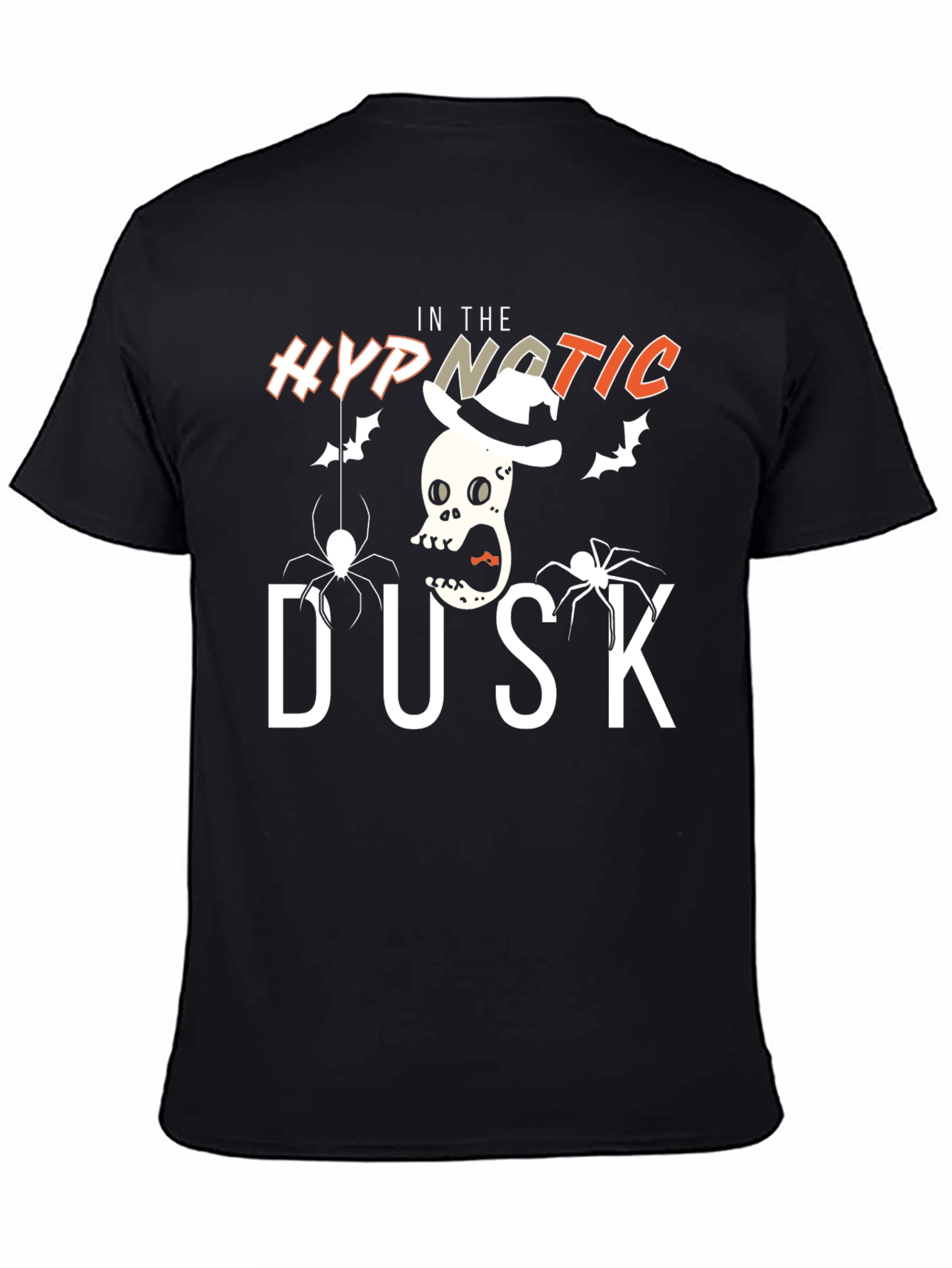 Hypnotic Dusk Halloween T-Shirt - Skull & Spiders
