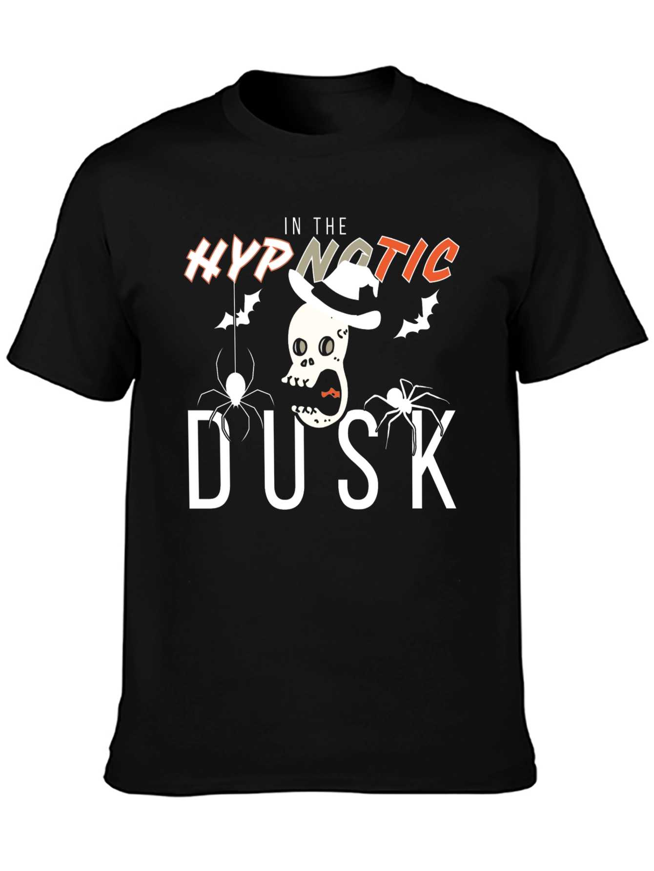 Hypnotic Dusk Halloween T-Shirt - Skull & Spiders