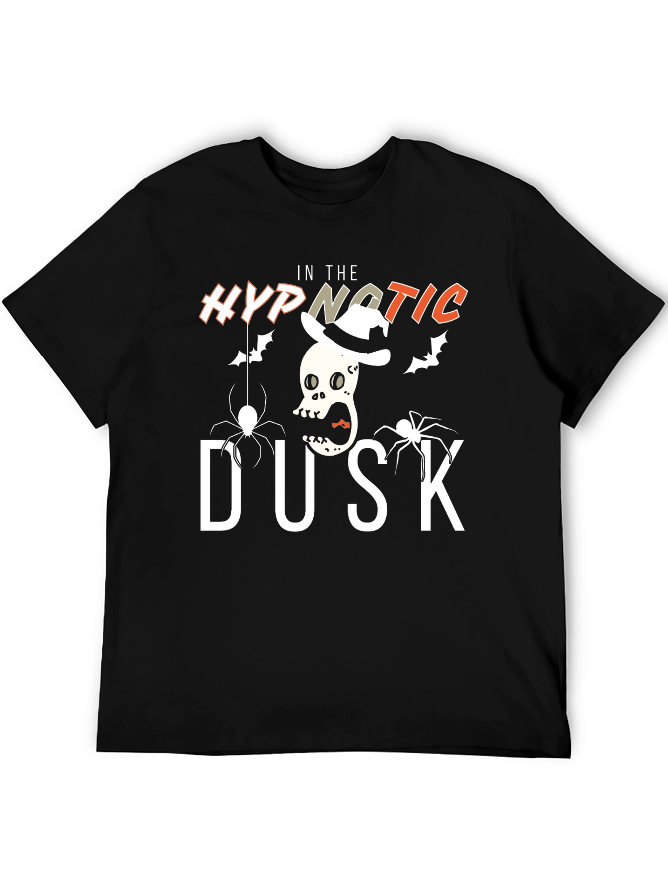 Hypnotic Dusk Halloween T-Shirt - Skull & Spiders