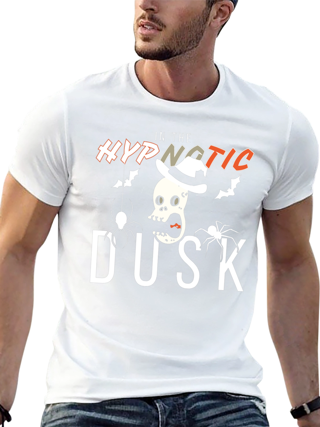 Hypnotic Dusk Halloween T-Shirt - Skull & Spiders