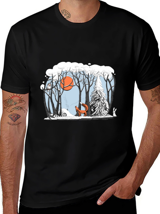 Winter Forest Scene Graphic Tee