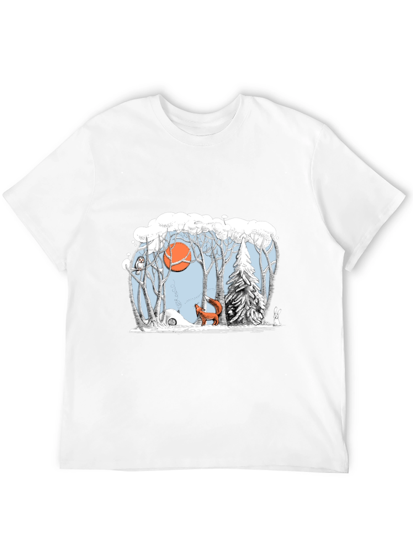 Winter Forest Scene Graphic Tee