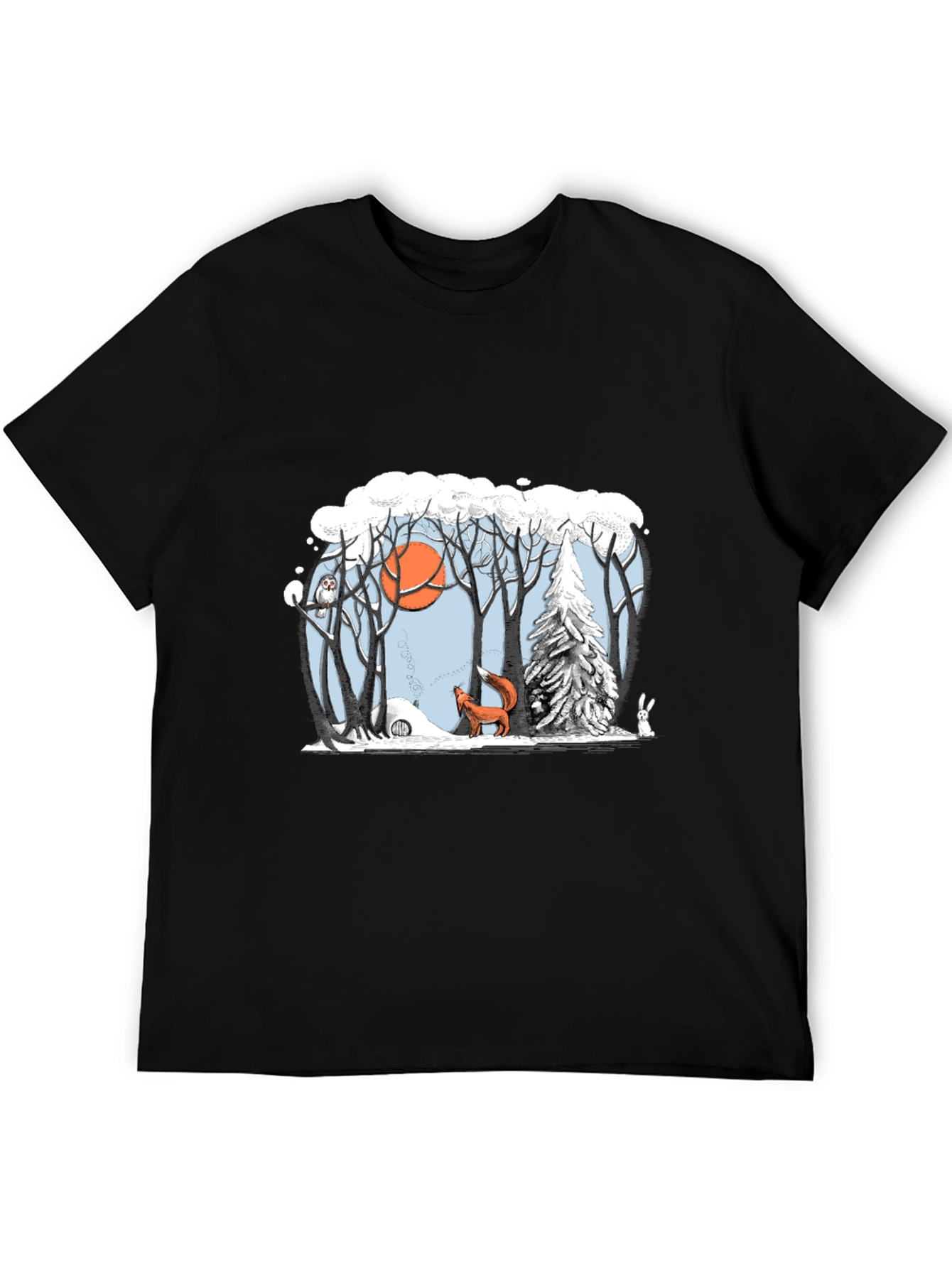 Winter Forest Scene Graphic Tee