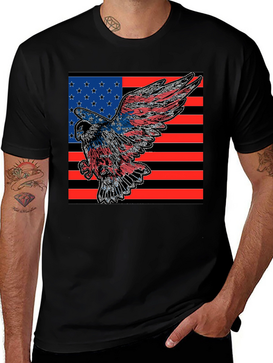 American Eagle Flag T-Shirt Patriotic USA Tee