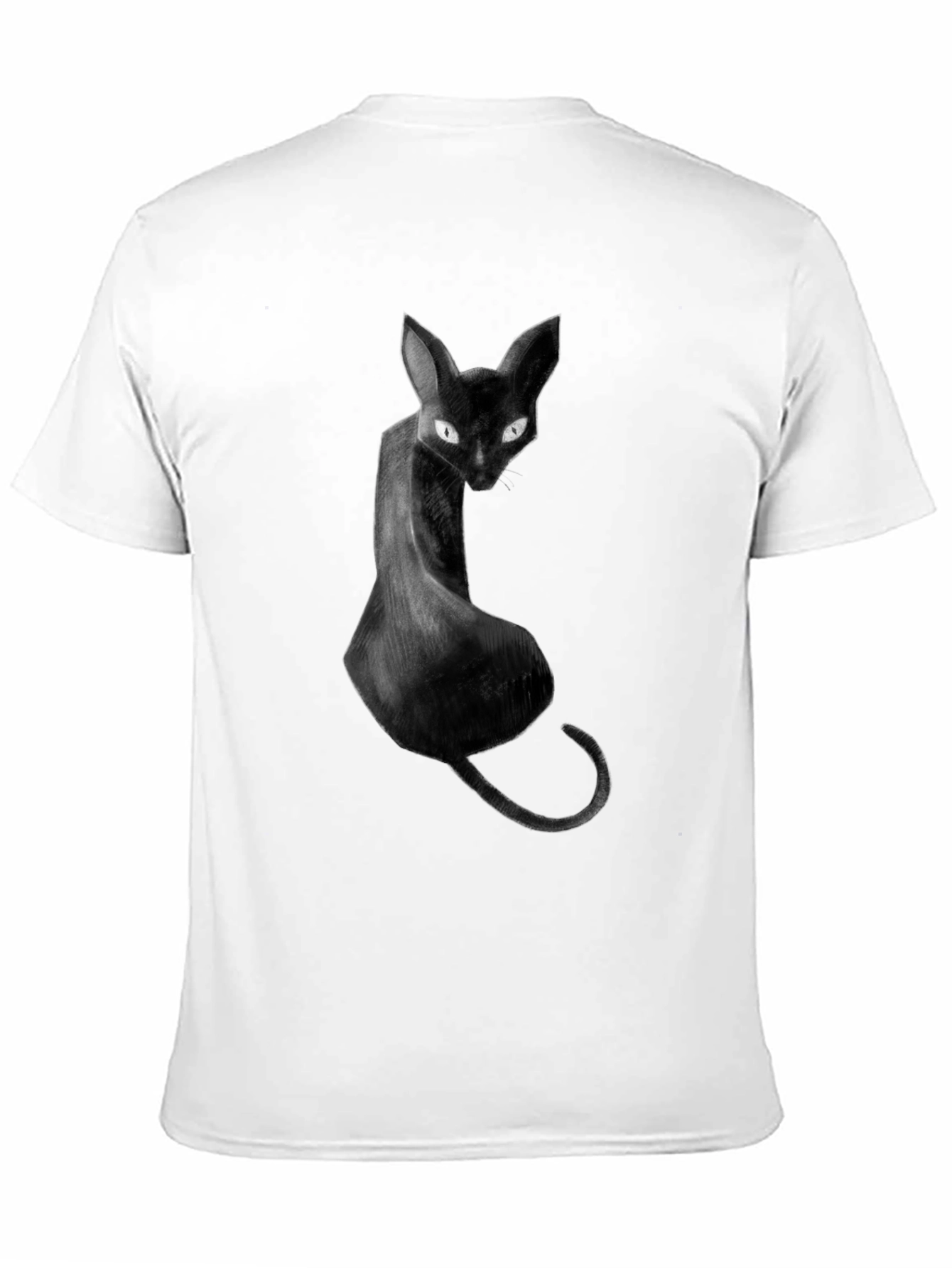 Black Cat Graphic Tee - Unique Artistic Design