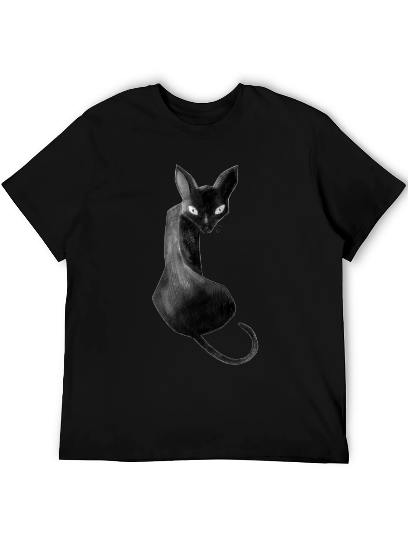 Black Cat Graphic Tee - Unique Artistic Design