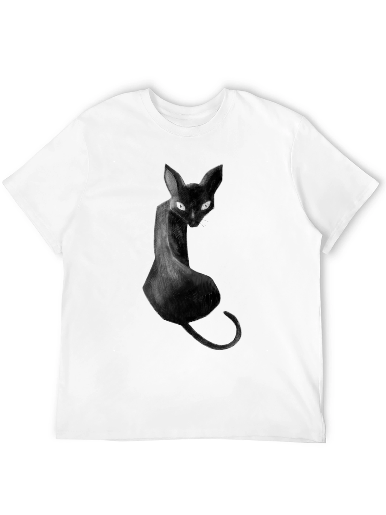 Black Cat Graphic Tee - Unique Artistic Design