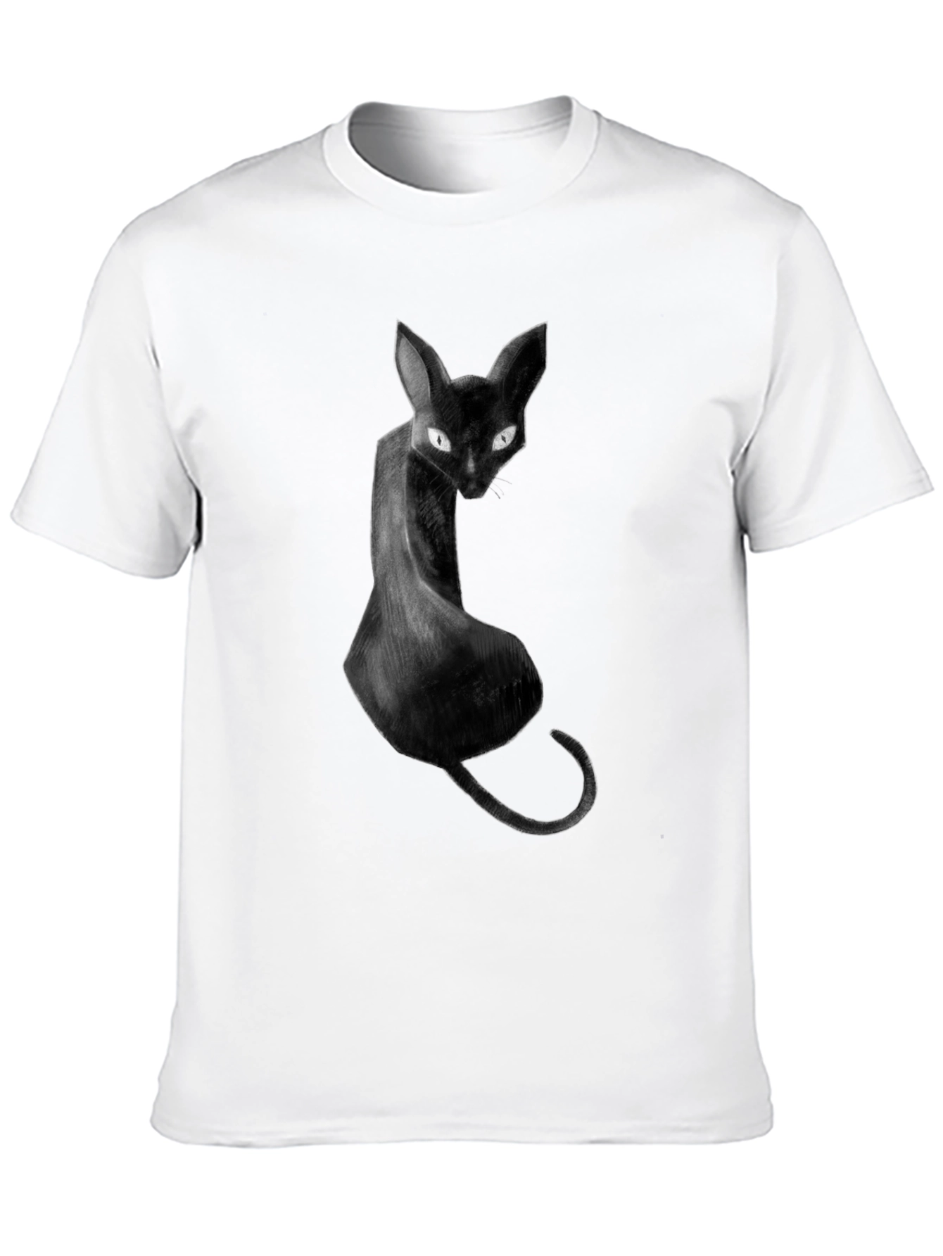 Black Cat Graphic Tee - Unique Artistic Design