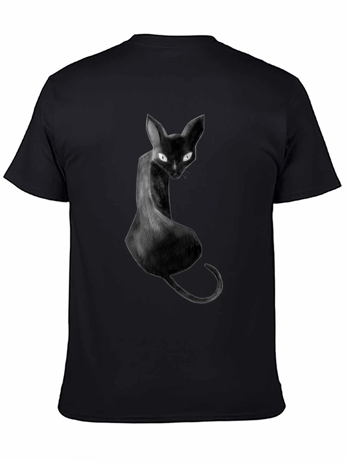 Black Cat Graphic Tee - Unique Artistic Design
