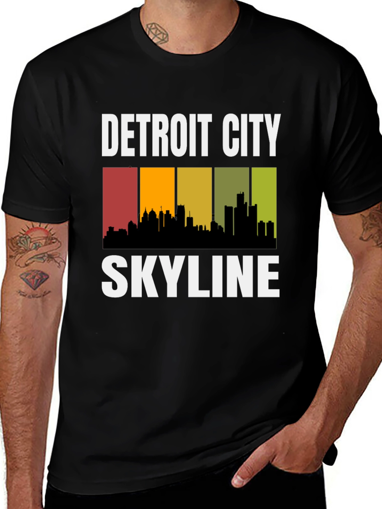 Detroit City Skyline Graphic T-Shirt