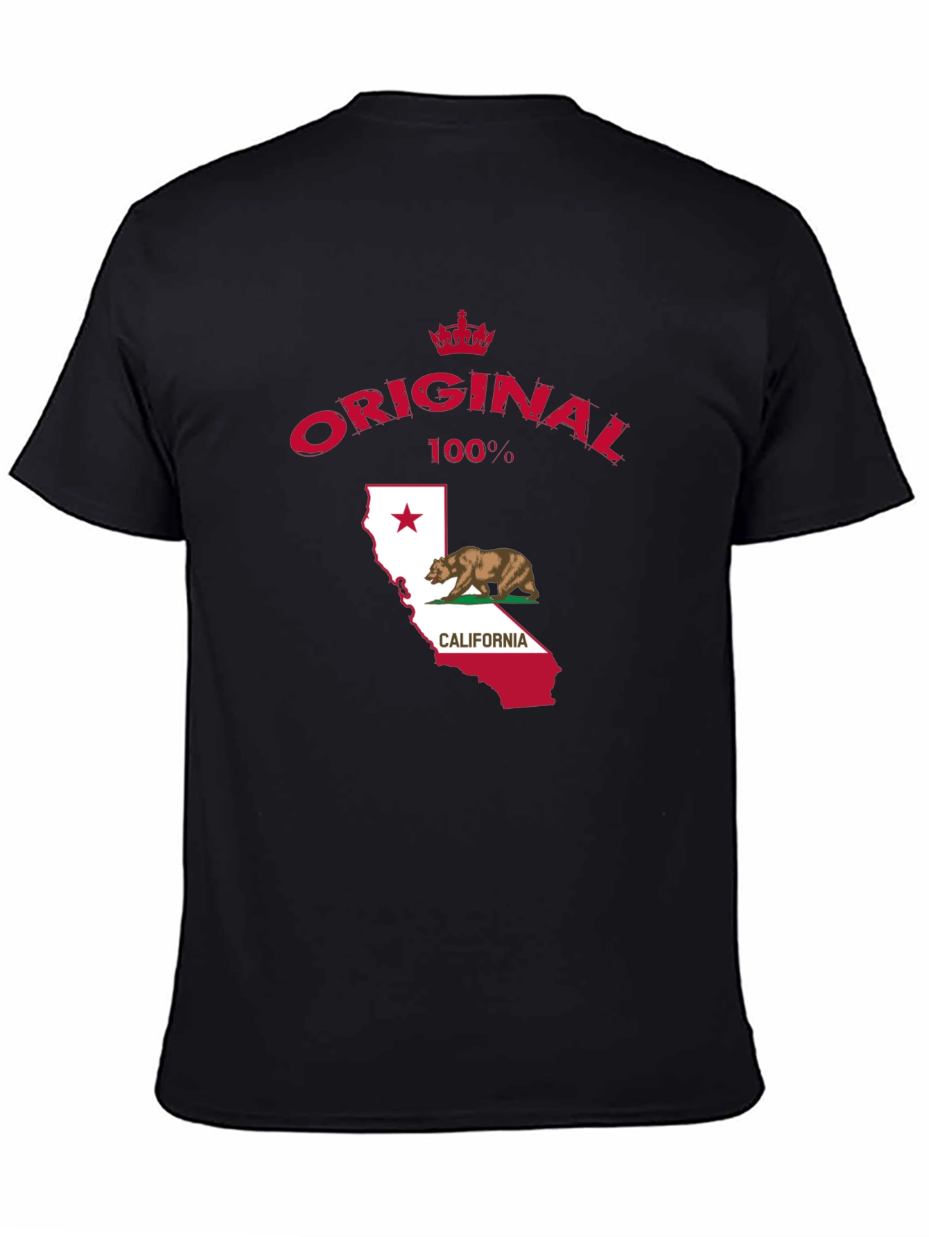 Original California Bear Flag Black T-Shirt