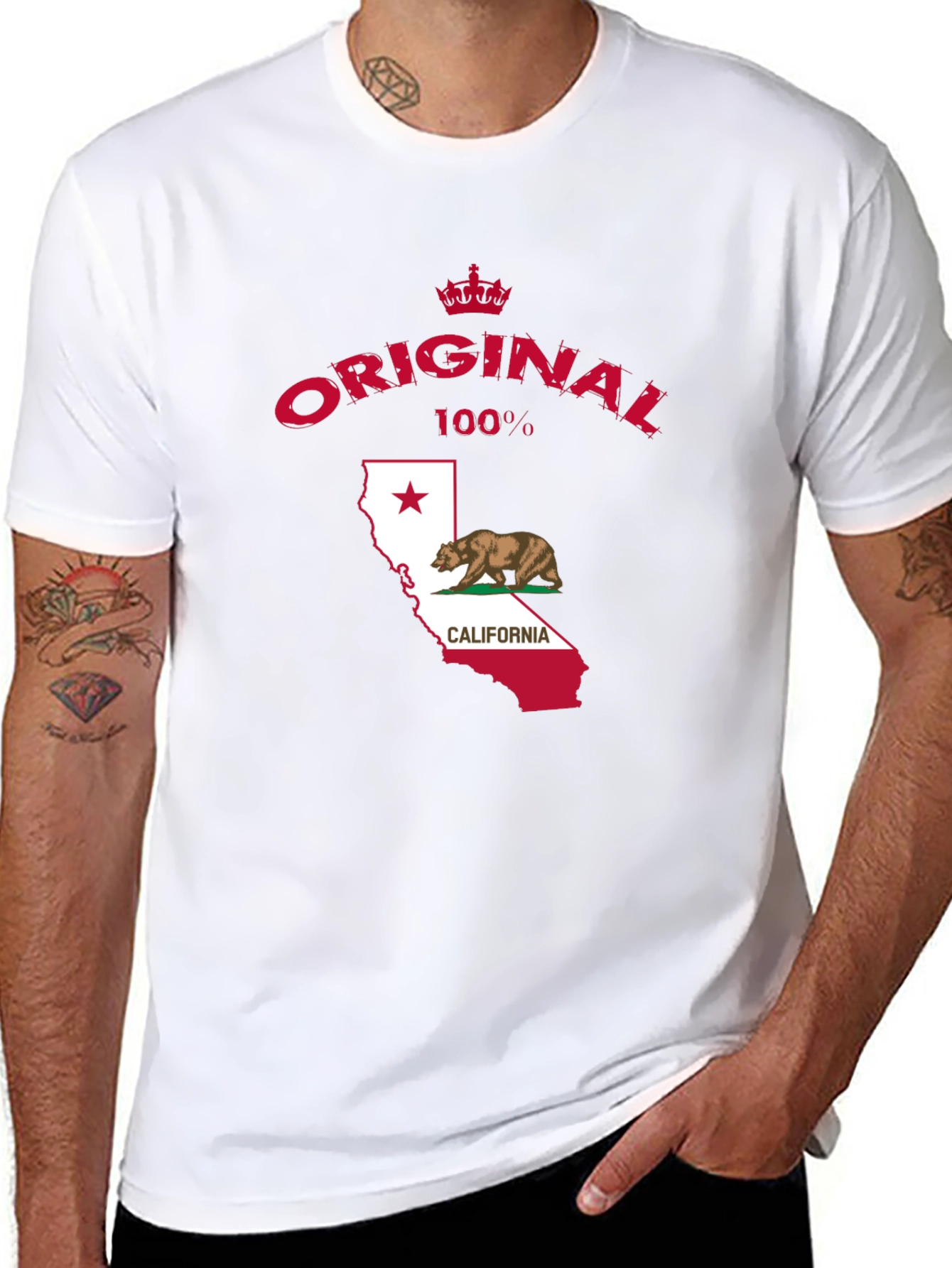 Original California Bear Flag Black T-Shirt