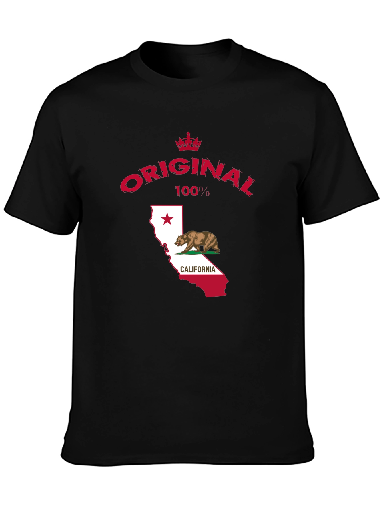 Original California Bear Flag Black T-Shirt