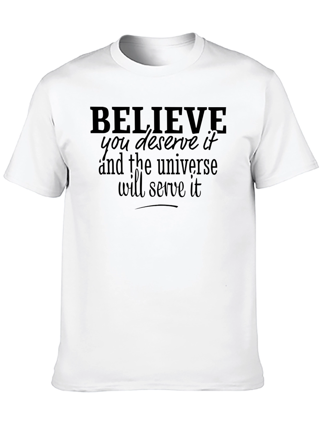 Believe Universe Mens Black Graphic Tee