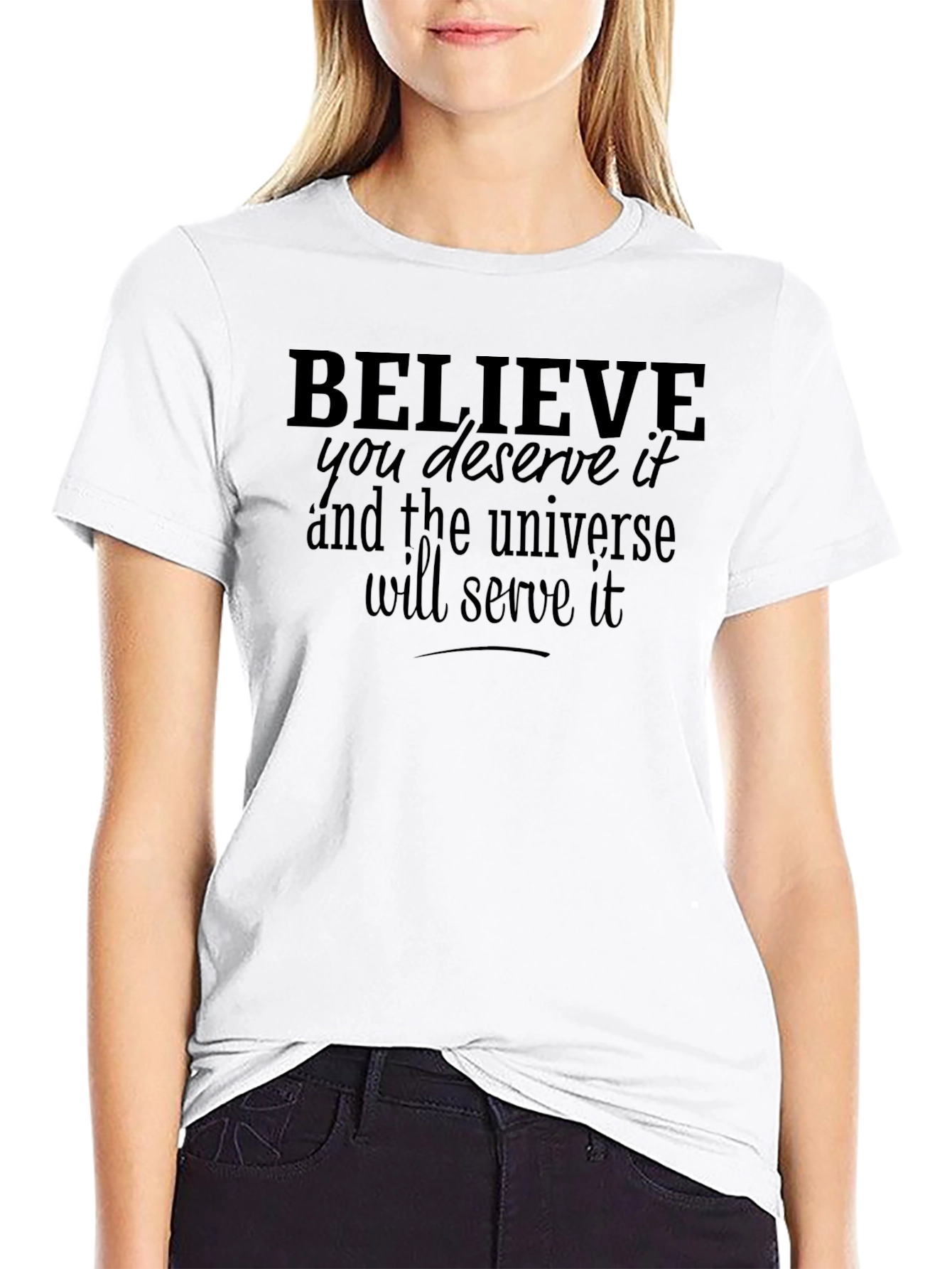Believe Universe Mens Black Graphic Tee