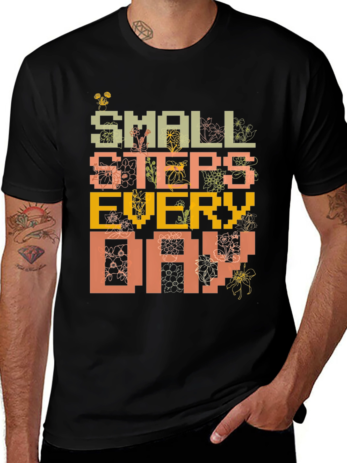 Small Steps Everyday Graphic Tee - Black