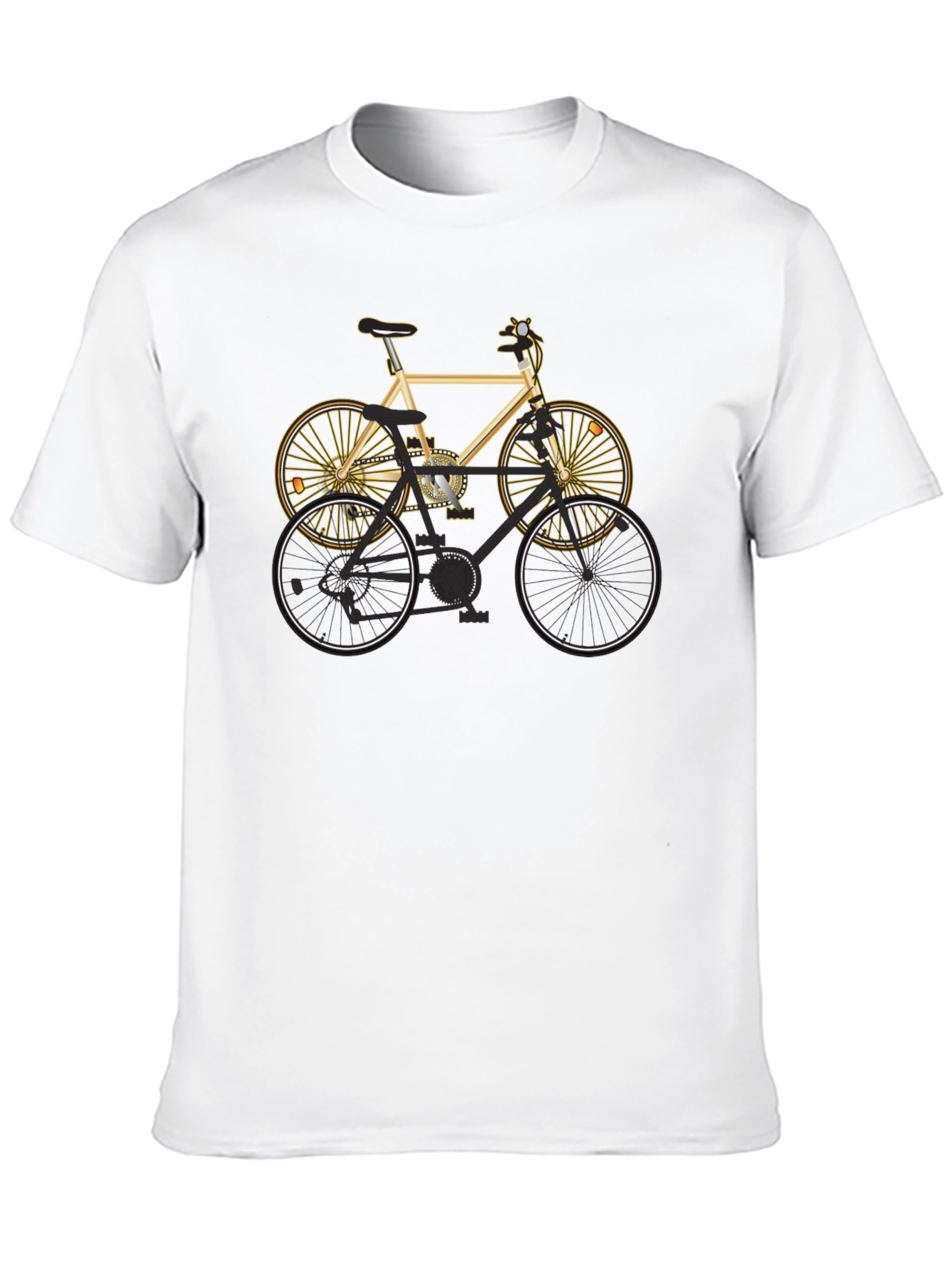 Mens Black T-Shirt with Bicycle Graphic
