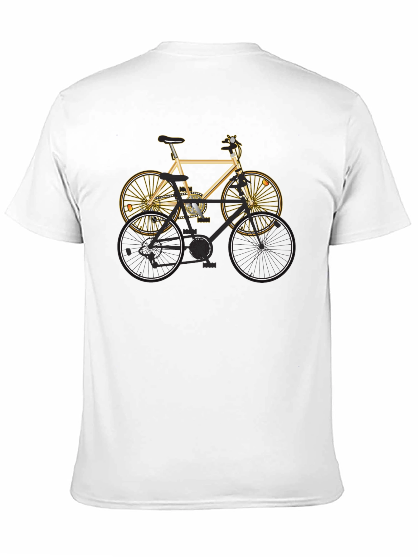 Mens Black T-Shirt with Bicycle Graphic
