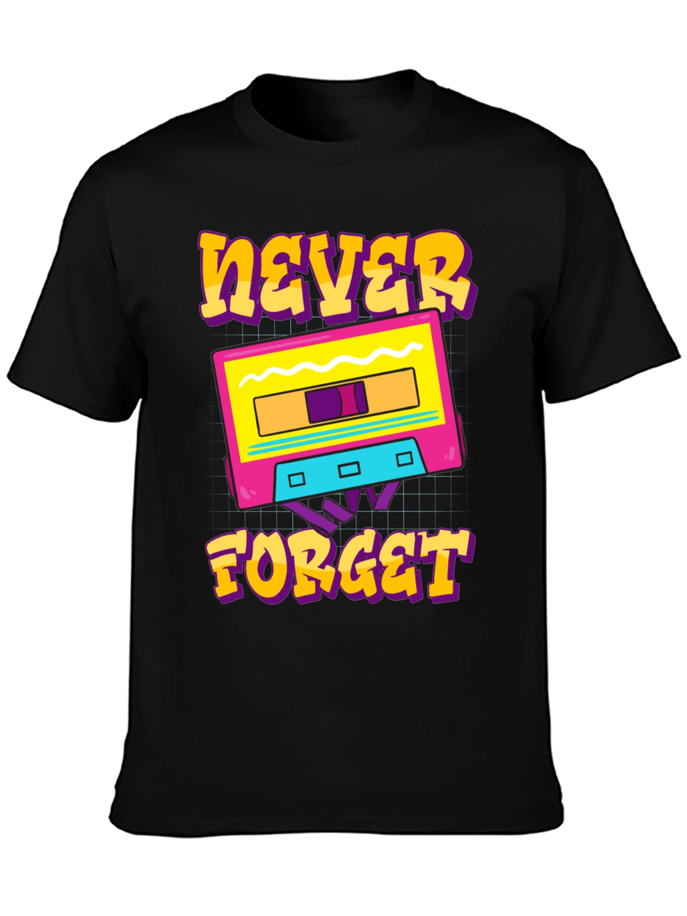Retro Cassette Tape Never Forget Graphic T-Shirt