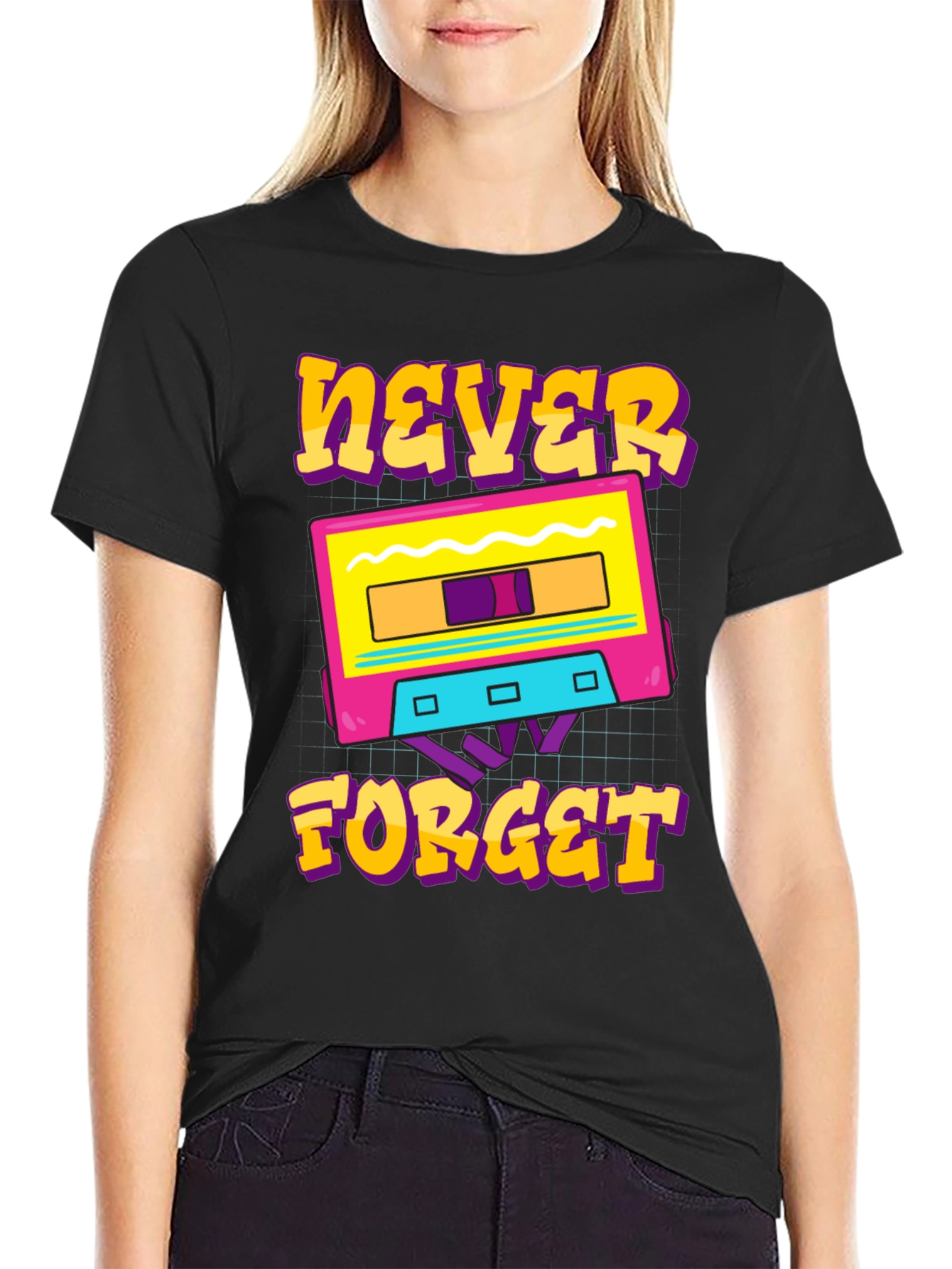 Retro Cassette Tape Never Forget Graphic T-Shirt