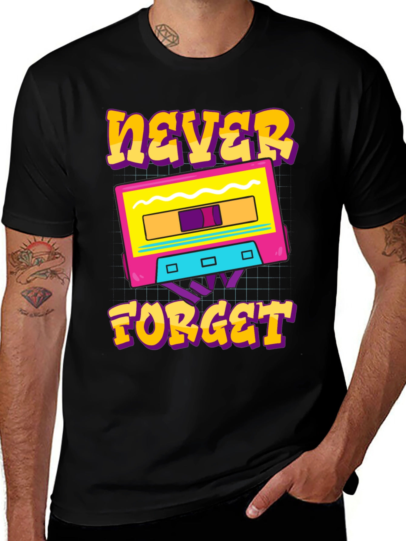 Retro Cassette Tape Never Forget Graphic T-Shirt