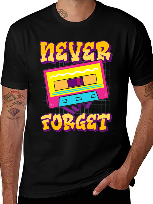 Retro Cassette Tape Never Forget Graphic T-Shirt