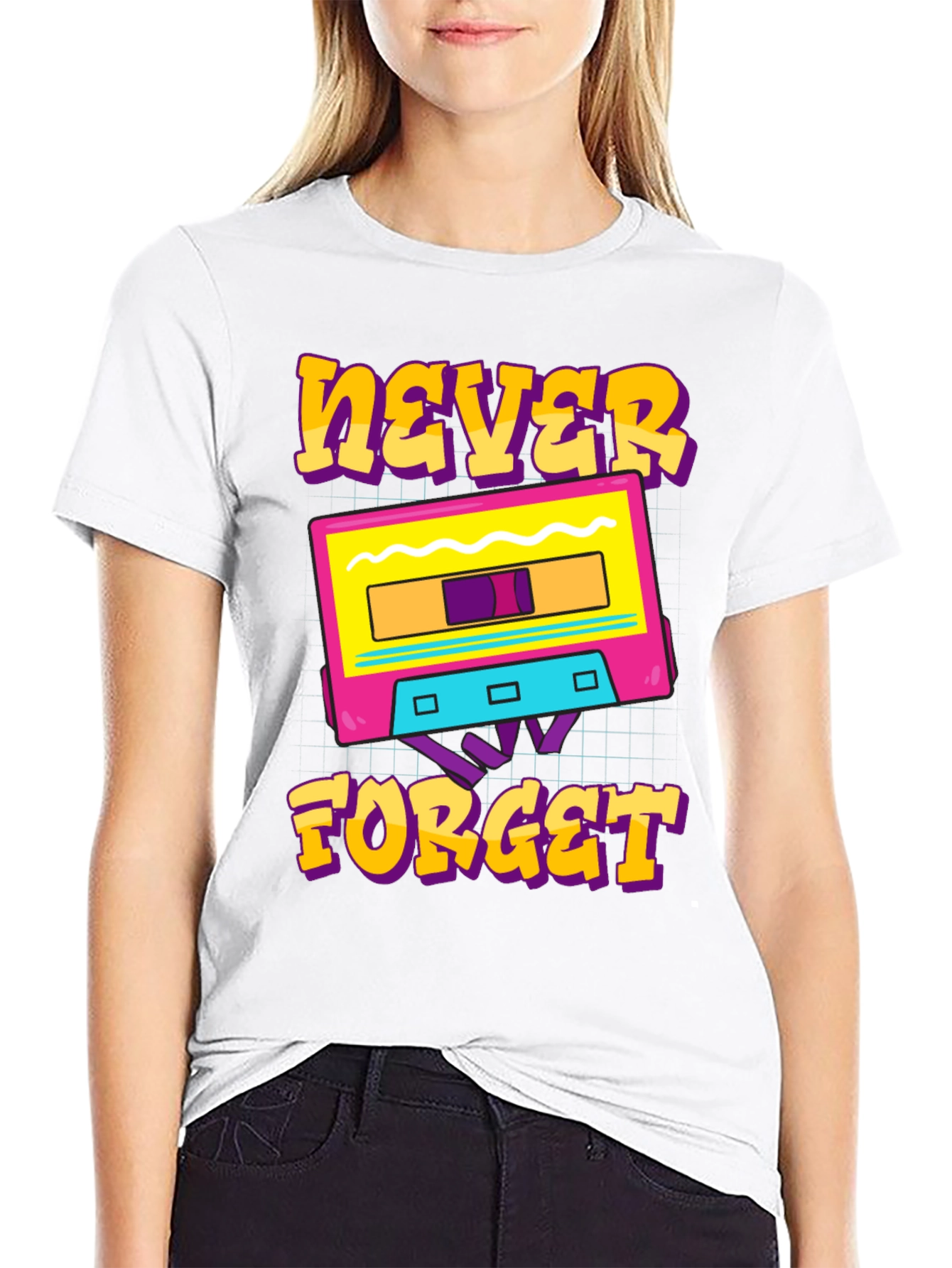 Retro Cassette Tape Never Forget Graphic T-Shirt