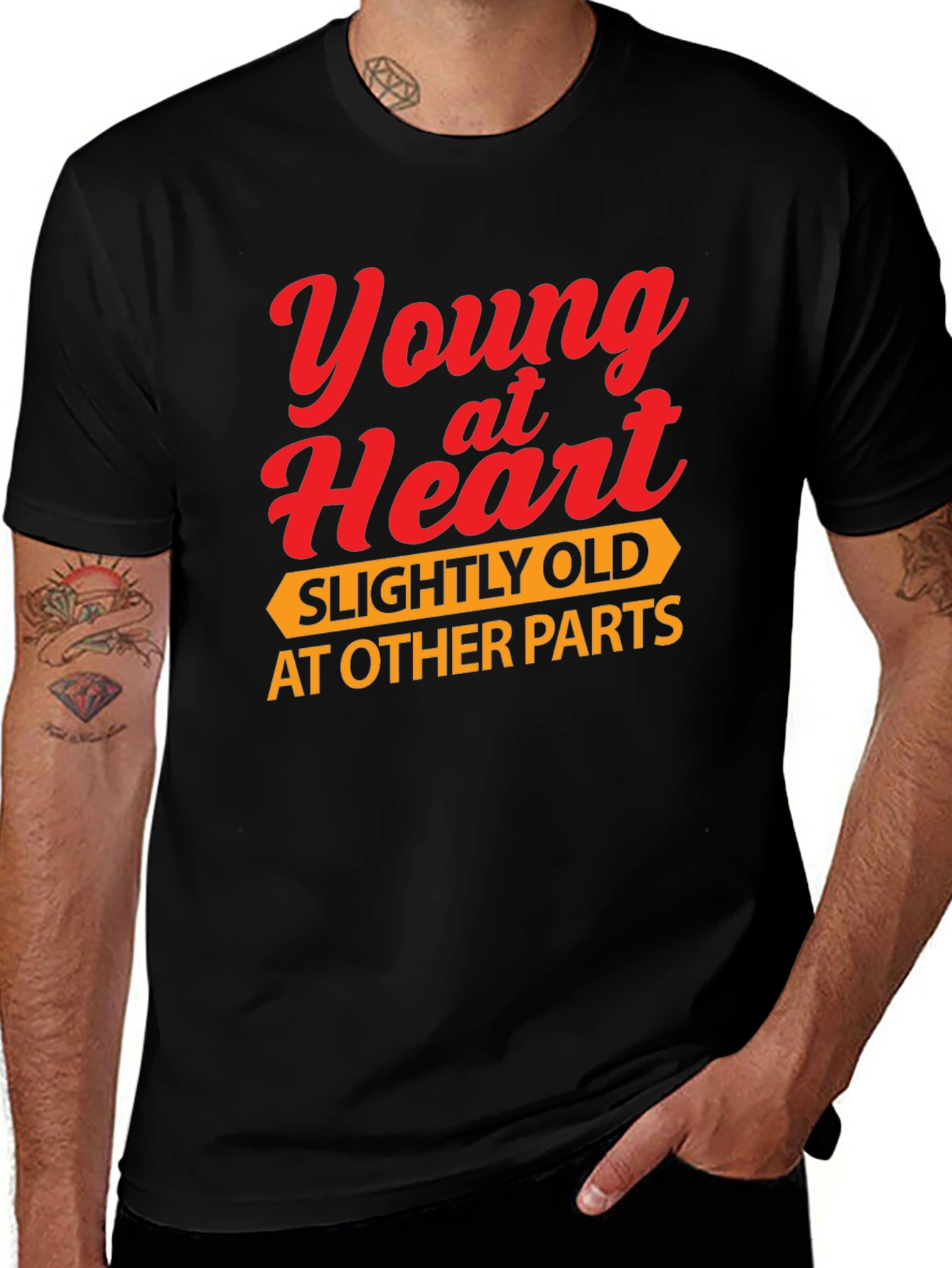 Funny Young at Heart Graphic T-Shirt