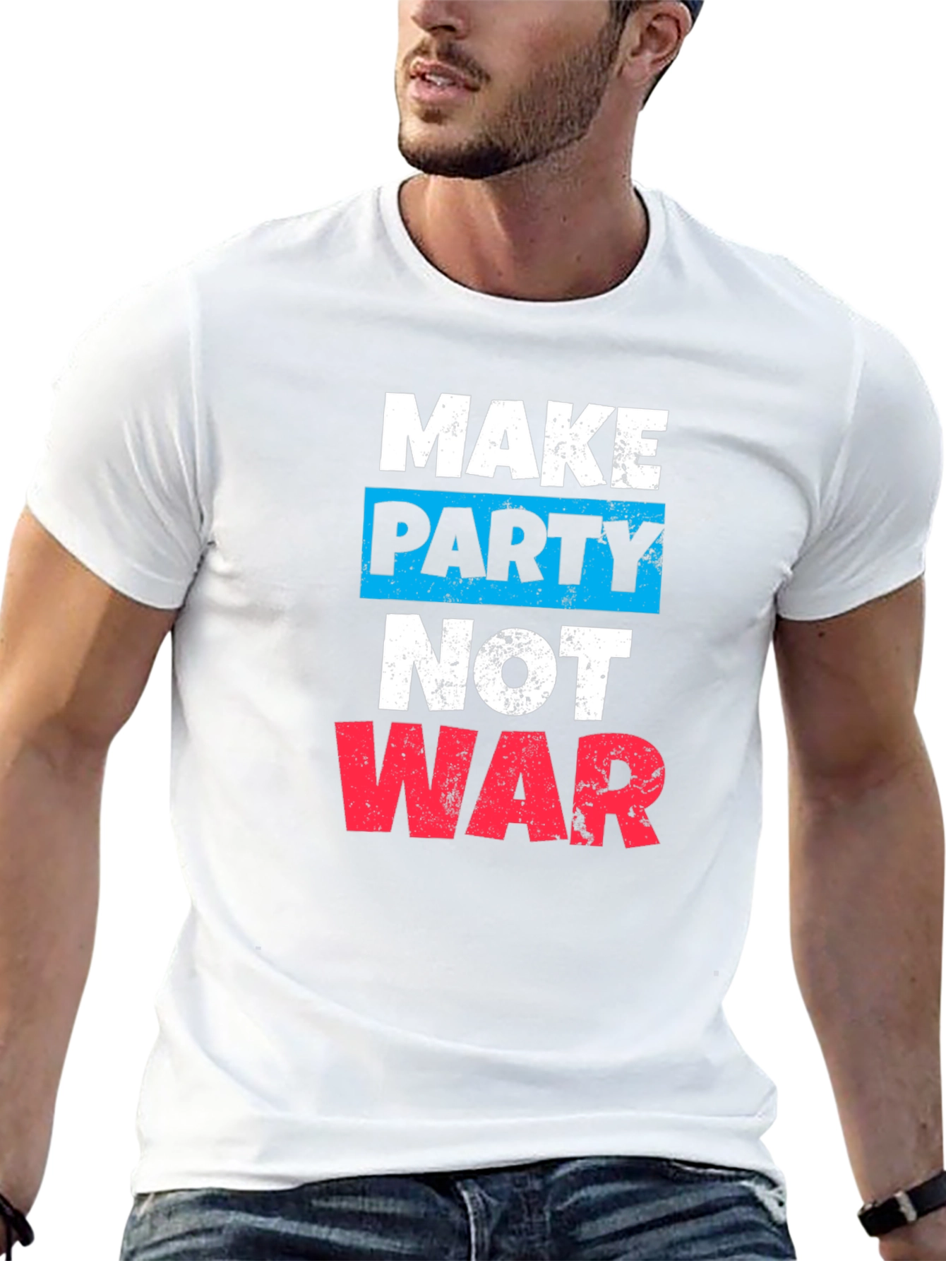 Make Party Not War Graphic Tee - Black