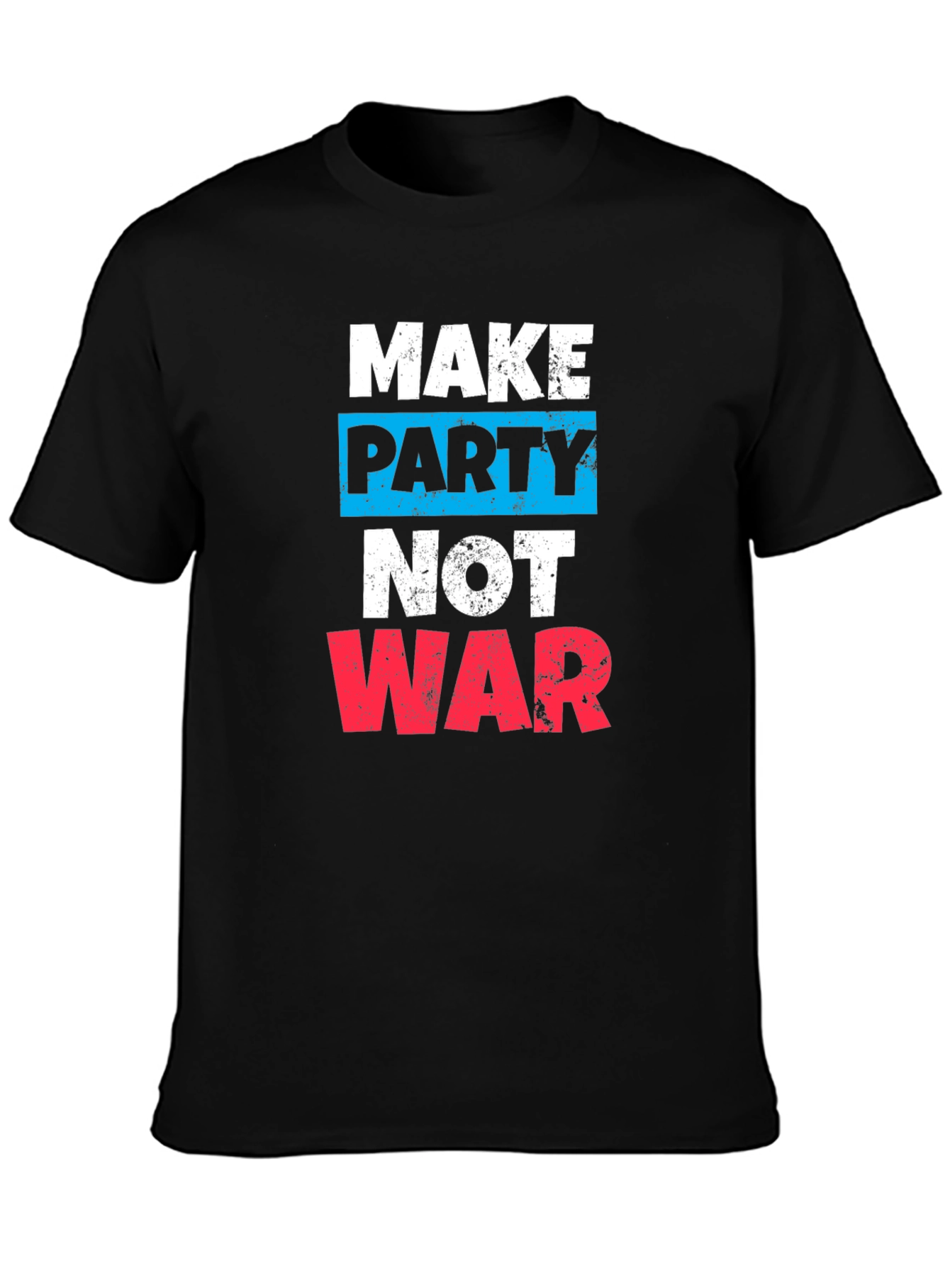 Make Party Not War Graphic Tee - Black