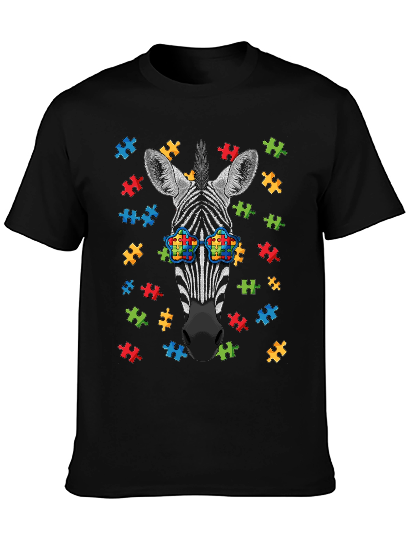 Zebra Autism Awareness Puzzle T-Shirt