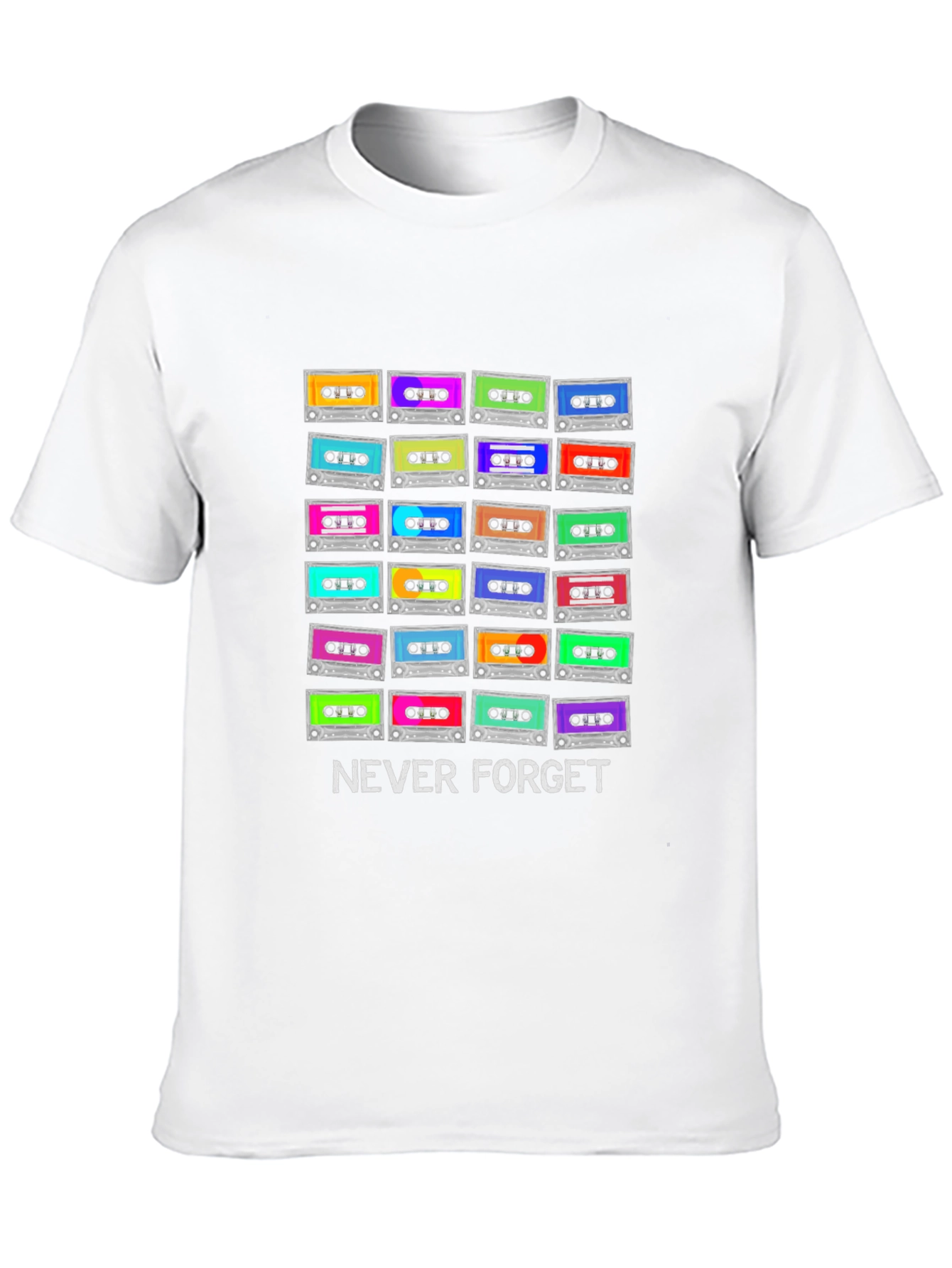 Retro Cassette Tape T-Shirt - Never Forget 80s/90s