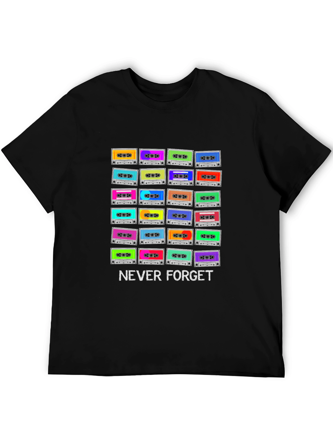 Retro Cassette Tape T-Shirt - Never Forget 80s/90s
