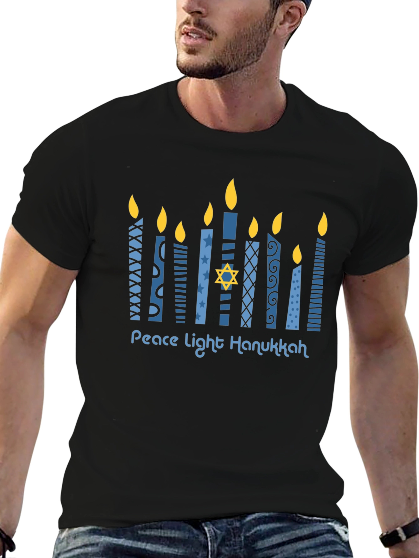 Hanukkah Peace Light Menorah T-Shirt