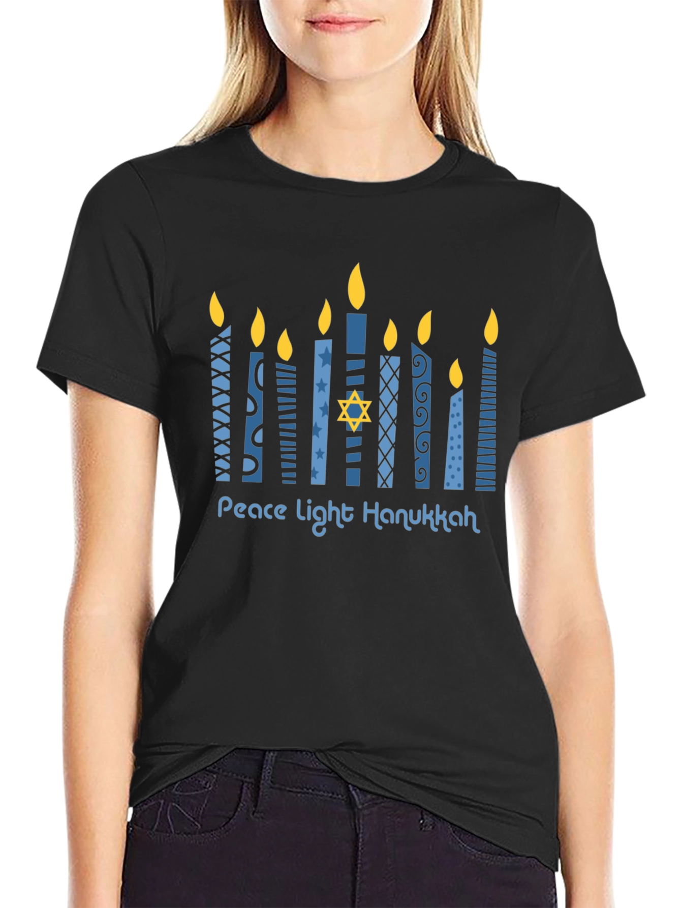 Hanukkah Peace Light Menorah T-Shirt