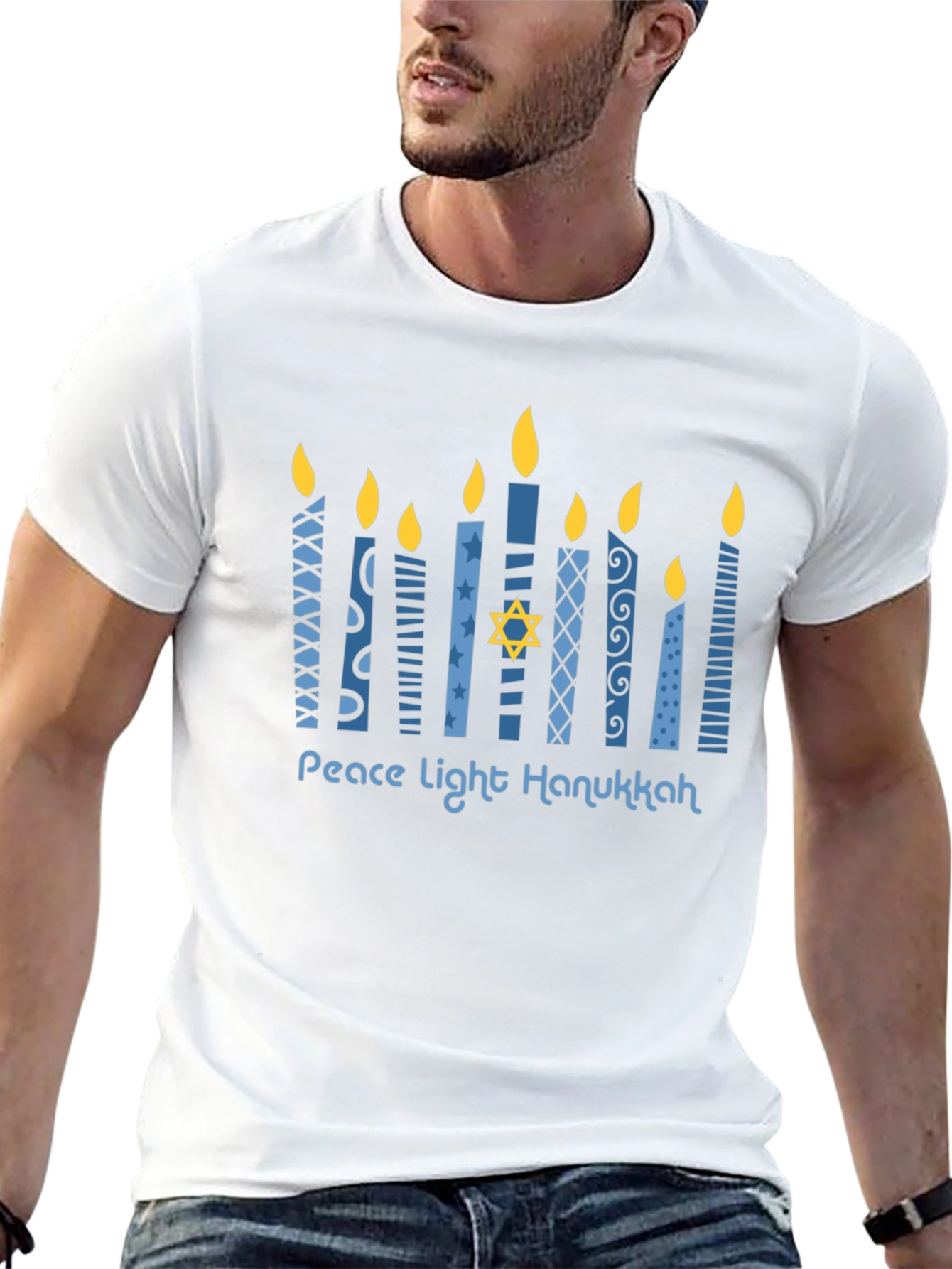 Hanukkah Peace Light Menorah T-Shirt