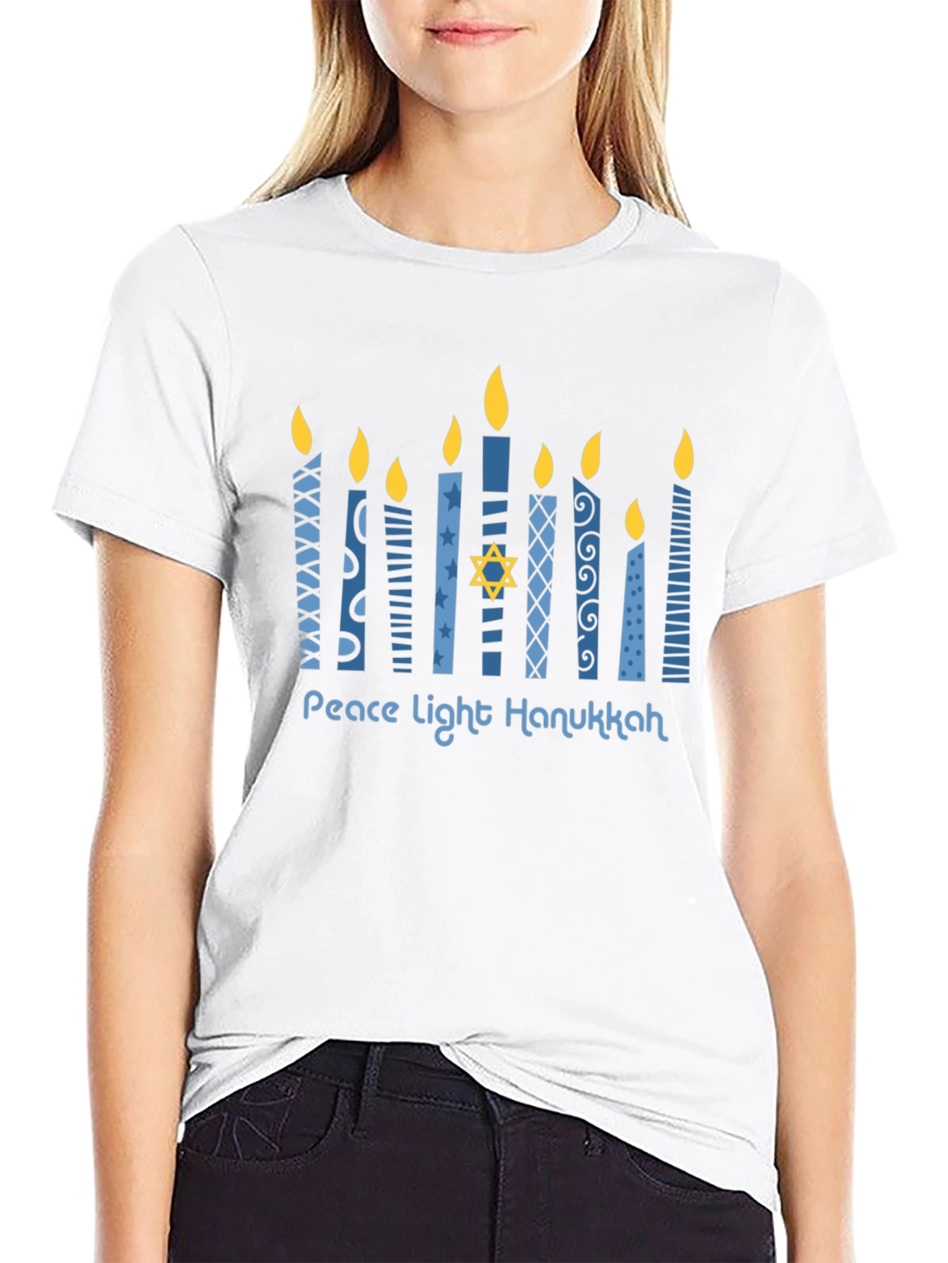 Hanukkah Peace Light Menorah T-Shirt