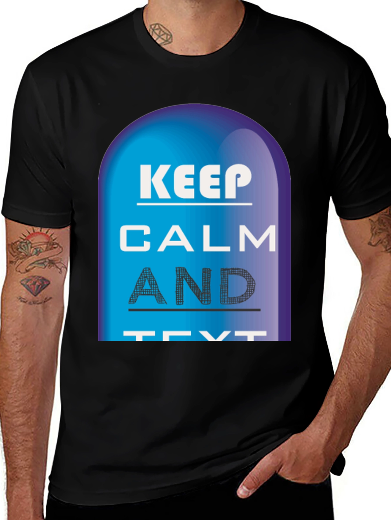 Keep Calm and Text Black T-Shirt