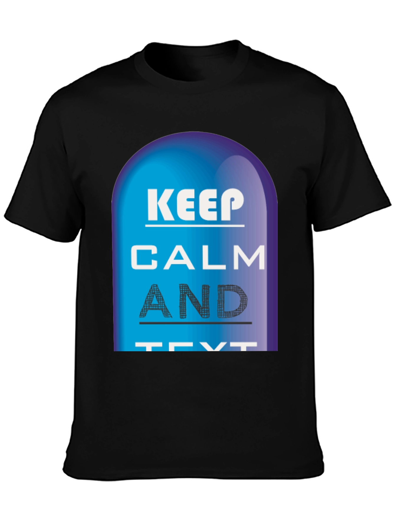 Keep Calm and Text Black T-Shirt