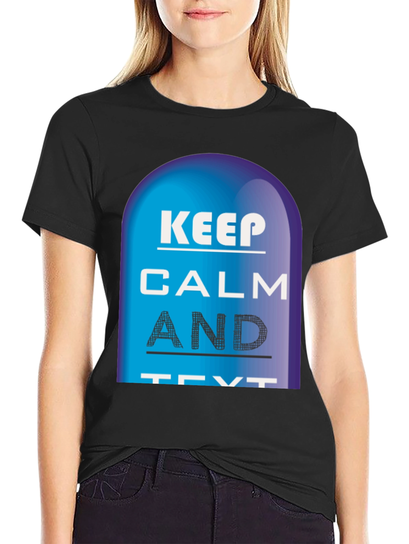 Keep Calm and Text Black T-Shirt